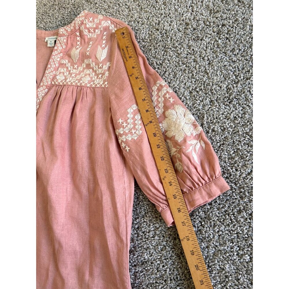 Sundance Rosewood Embroidered V-Neck Midi Dress - Picture 11 of 14